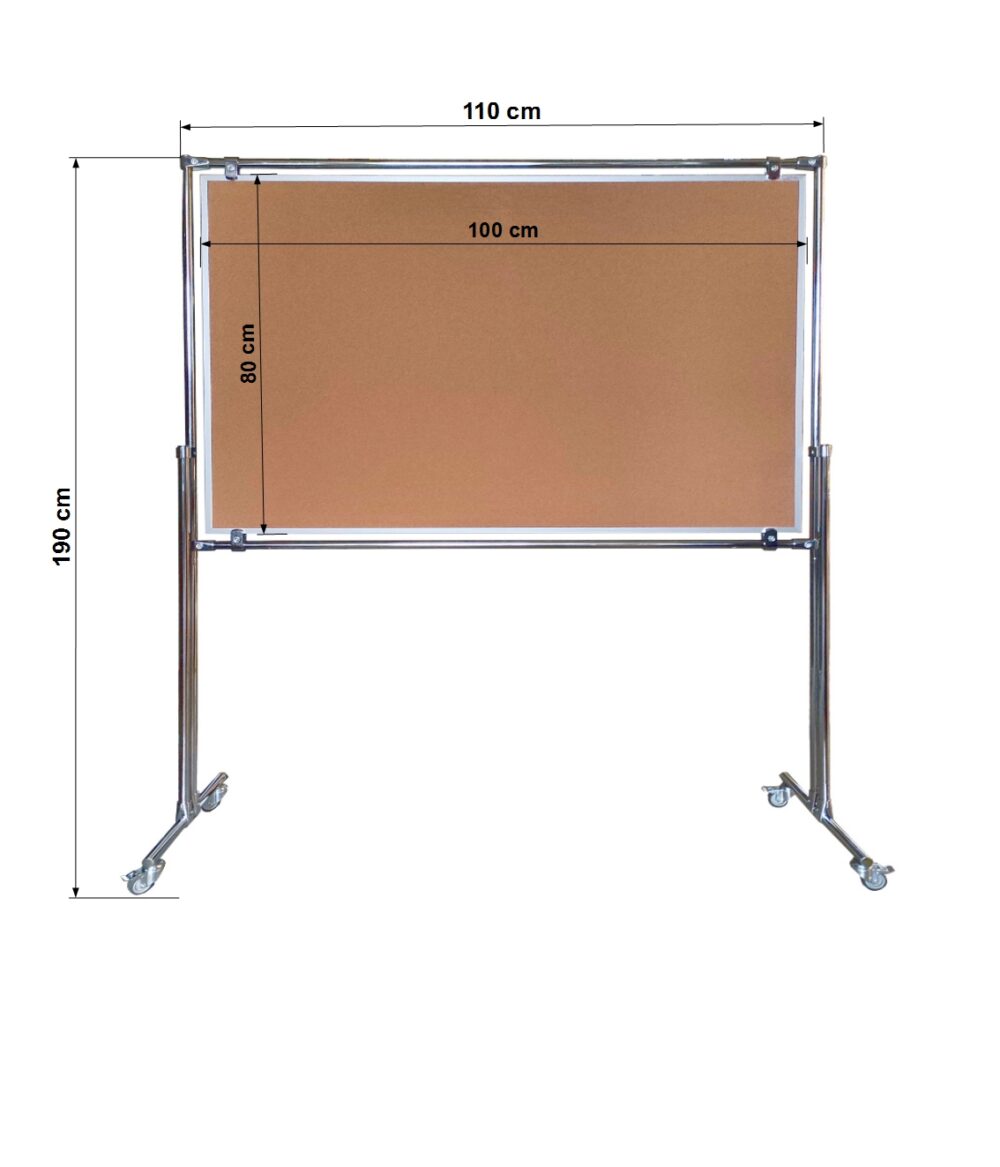 Tablica korkowa dwustronna w stelażu 100x80x190cm - obrazek 3