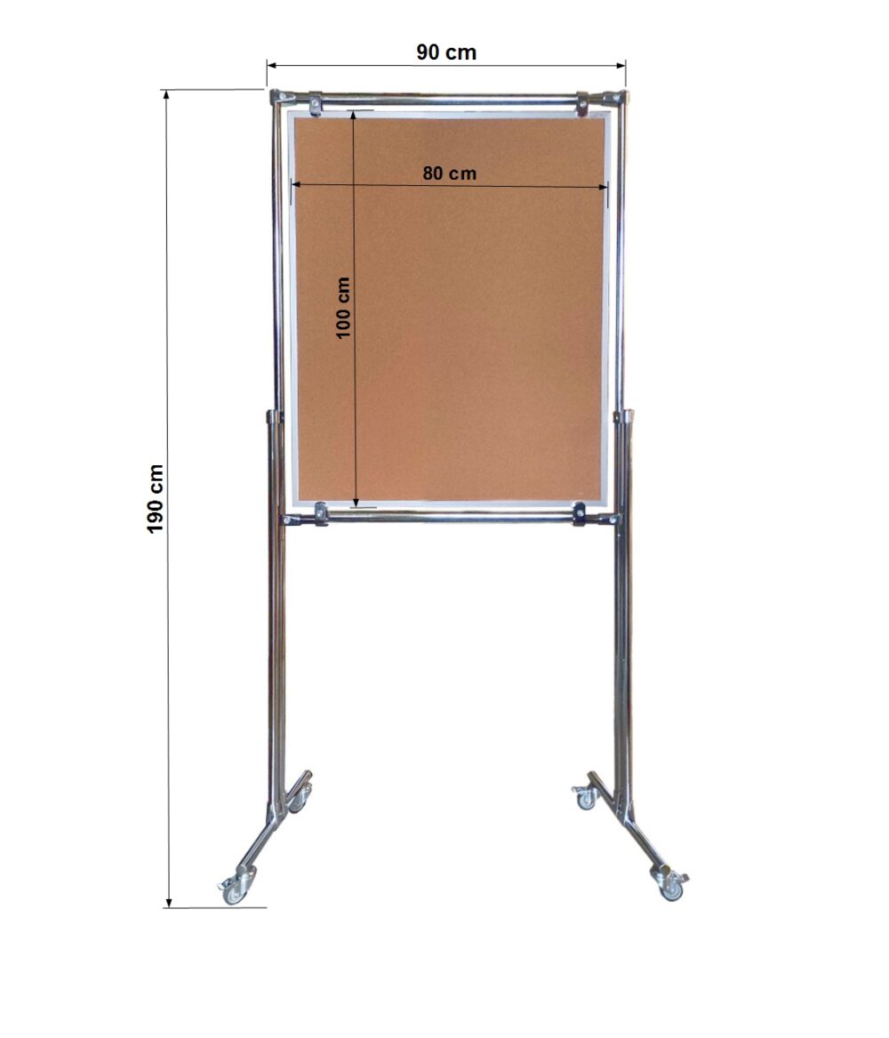 Tablica korkowa dwustronna w stelażu 100x80x190cm - obrazek 4