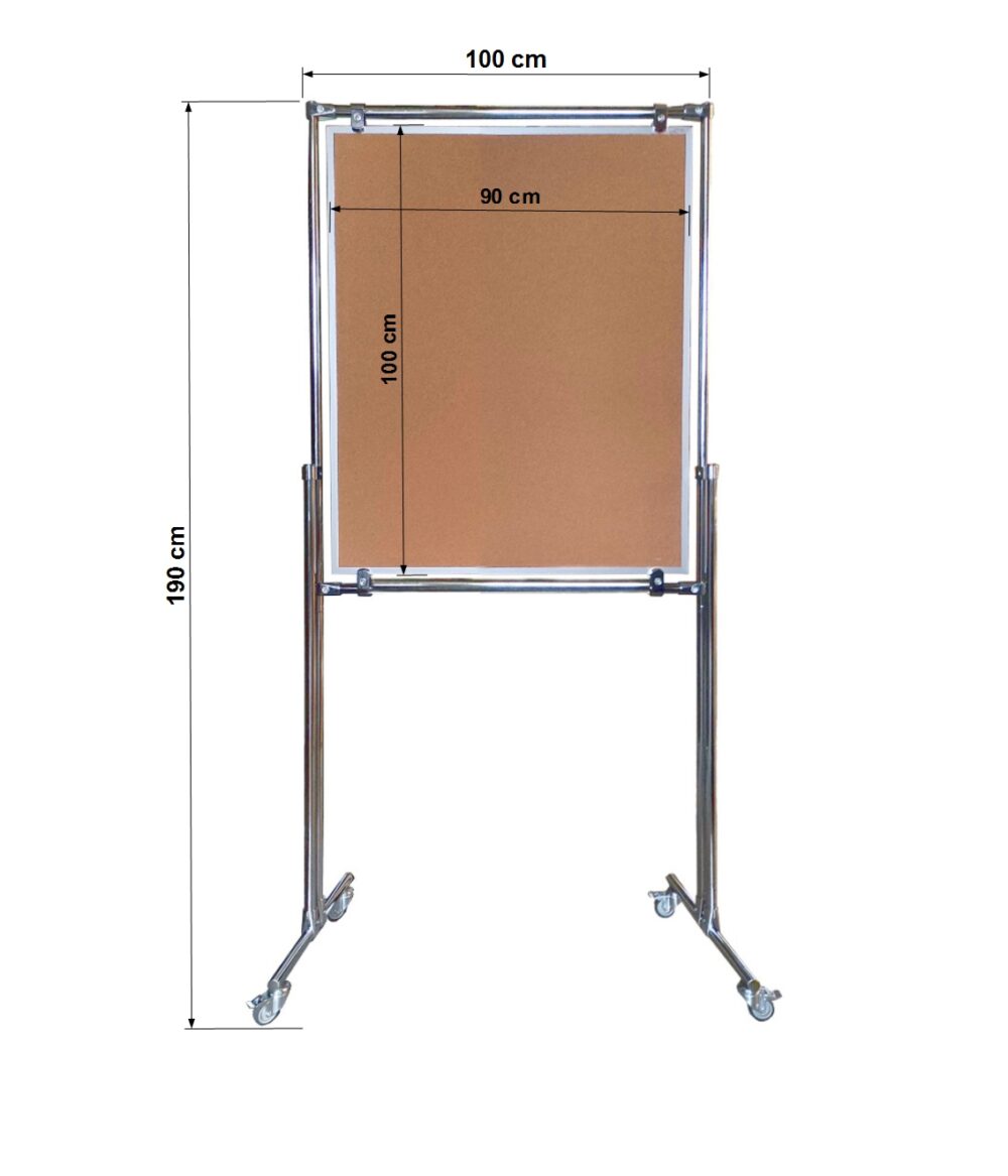 Tablica korkowa dwustronna w stelażu 100x90x190cm - obrazek 3