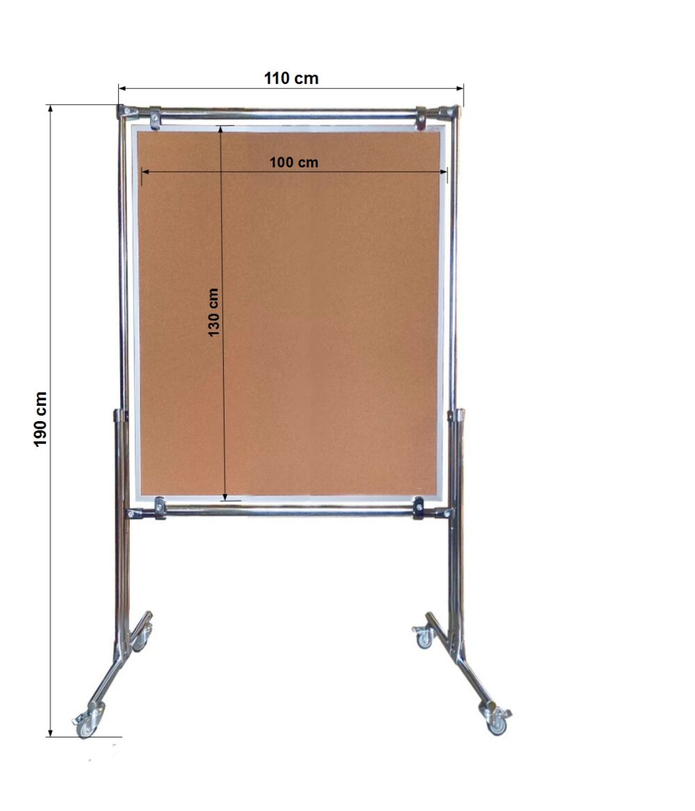 Tablica korkowa dwustronna w stelażu 130x100x190cm - obrazek 3