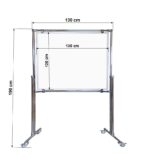 Tablica magnetyczno-suchościeralna dwustronna w stelażu 130x120x190cm - obrazek 3