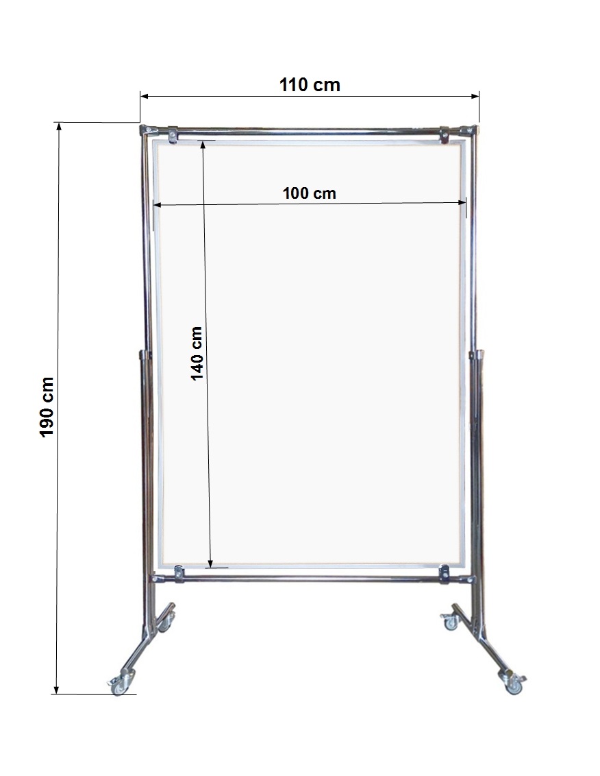 1410 Tablica magnetyczno-suchościeralna dwustronna w stelażu 140x100x190cm - obrazek 3