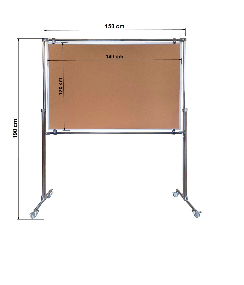 Tablica korkowa dwustronna w stelażu 140x120x190cm - obrazek 4