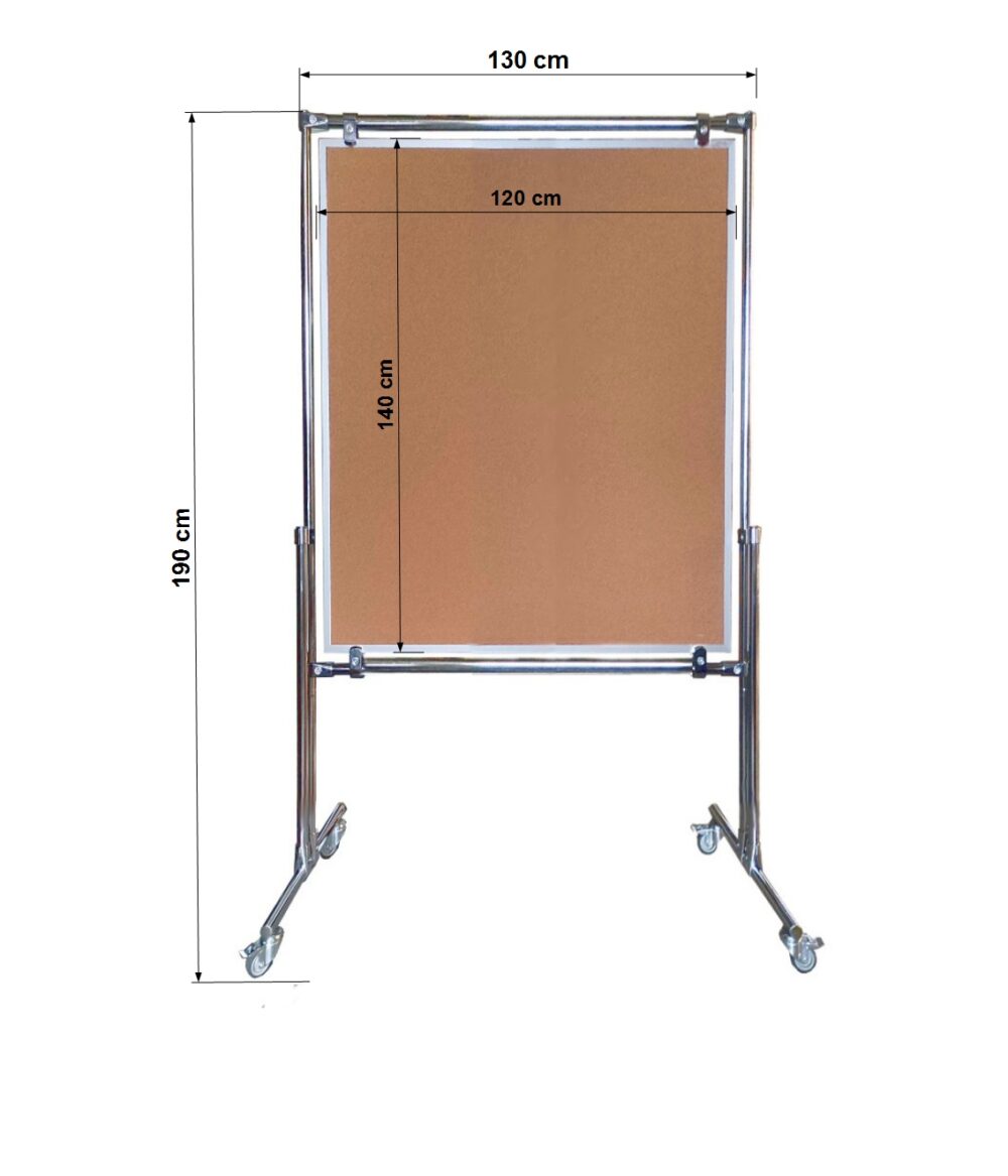 Tablica korkowa dwustronna w stelażu 140x120x190cm - obrazek 3