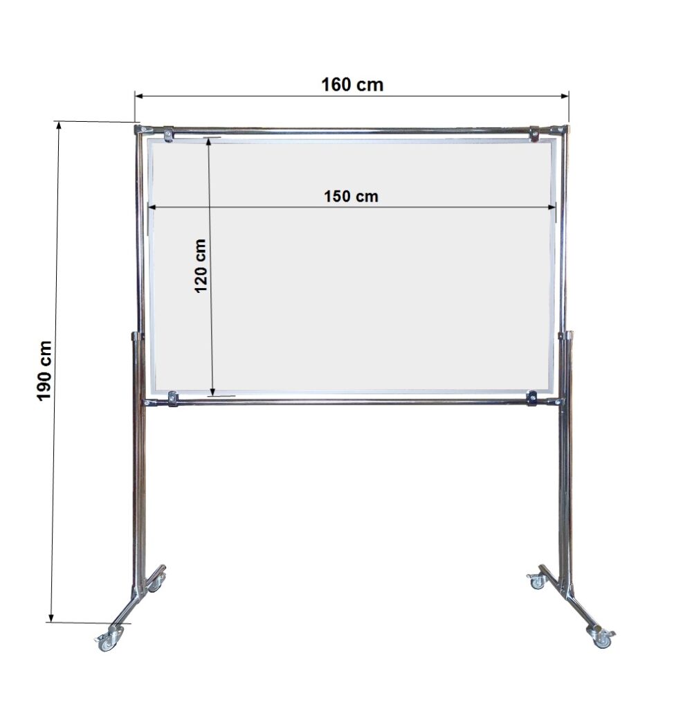 Tablica magnetyczno-suchościeralna dwustronna w stelażu 150x120x190cm - obrazek 4