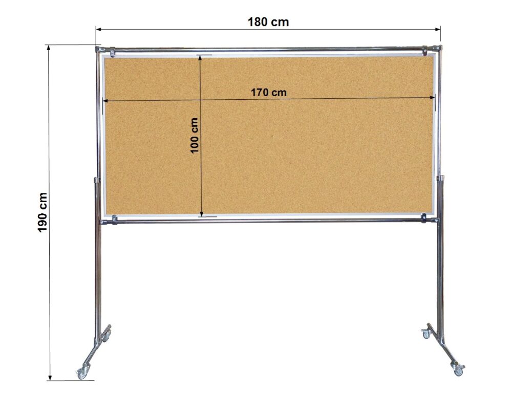 Tablica korkowa dwustronna w stelażu 170x100x190cm - obrazek 3
