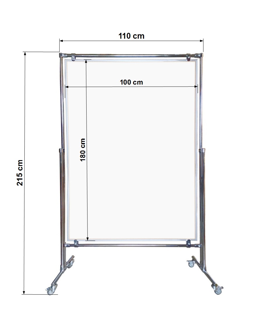 1810 Tablica magnetyczno-suchościeralna dwustronna w stelażu 180x100x190cm - obrazek 3