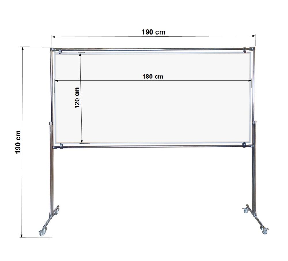 Tablica magnetyczno-suchościeralna dwustronna w stelażu 180x120x190cm - obrazek 4