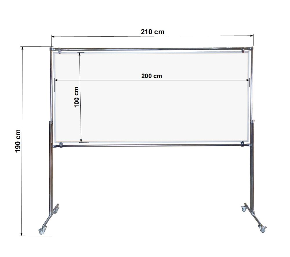 Tablica magnetyczno-suchościeralna dwustronna w stelażu 200x100x190cm - obrazek 4