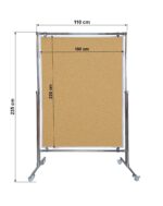 Tablica korkowa dwustronna w stelażu 220x100x190cm - obrazek 3