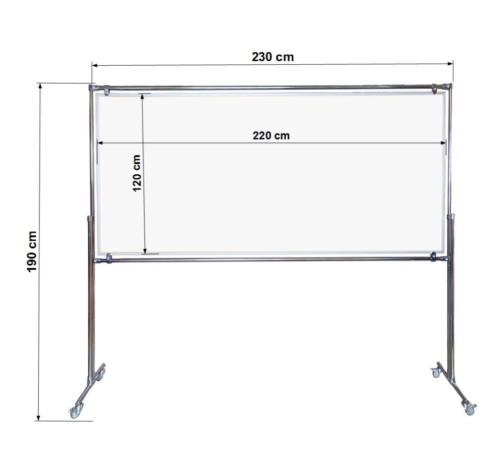 Tablica magnetyczno-suchościeralna dwustronna w stelażu 220x100x190cm - obrazek 4