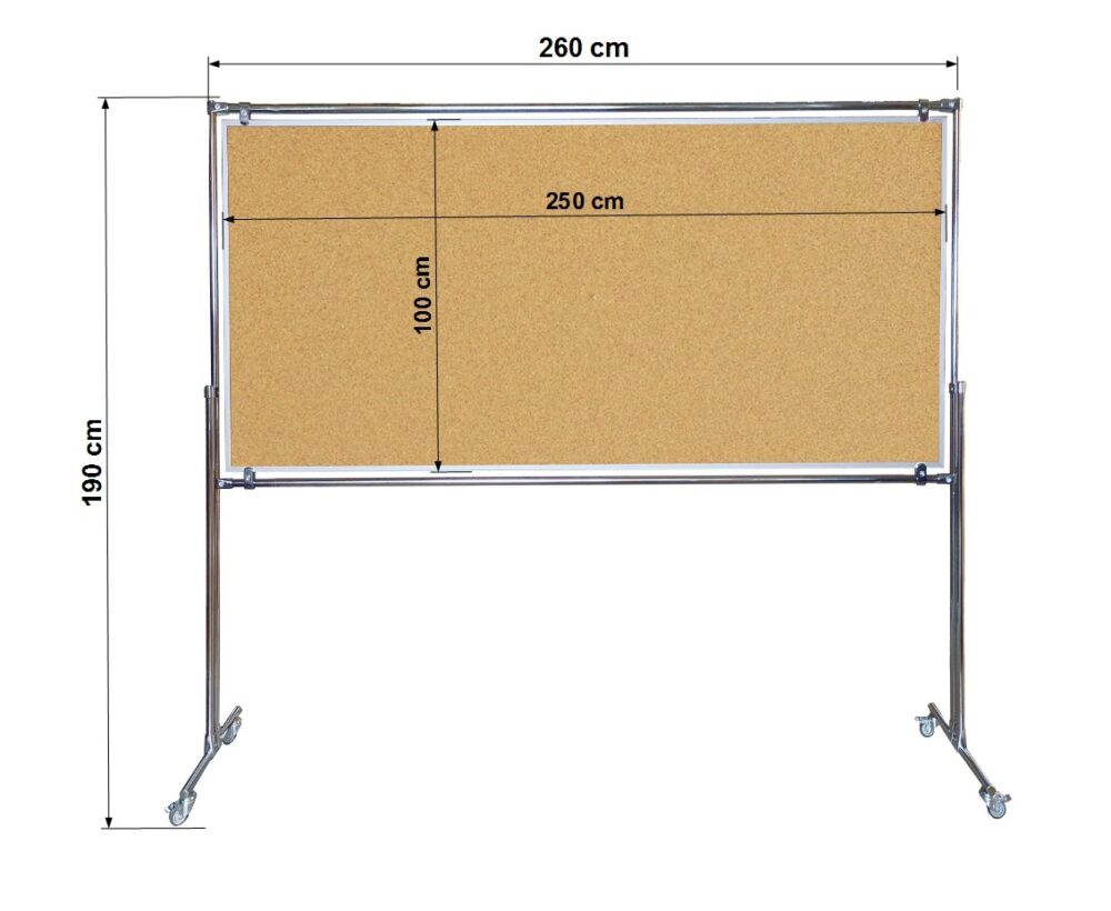 Tablica korkowa dwustronna w stelażu 250x100x190cm - obrazek 4