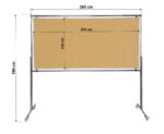 Tablica korkowa dwustronna w stelażu 250x100x190cm - obrazek 4