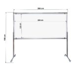 Tablica magnetyczno-suchościeralna dwustronna w stelażu 250x120x190cm - obrazek 4