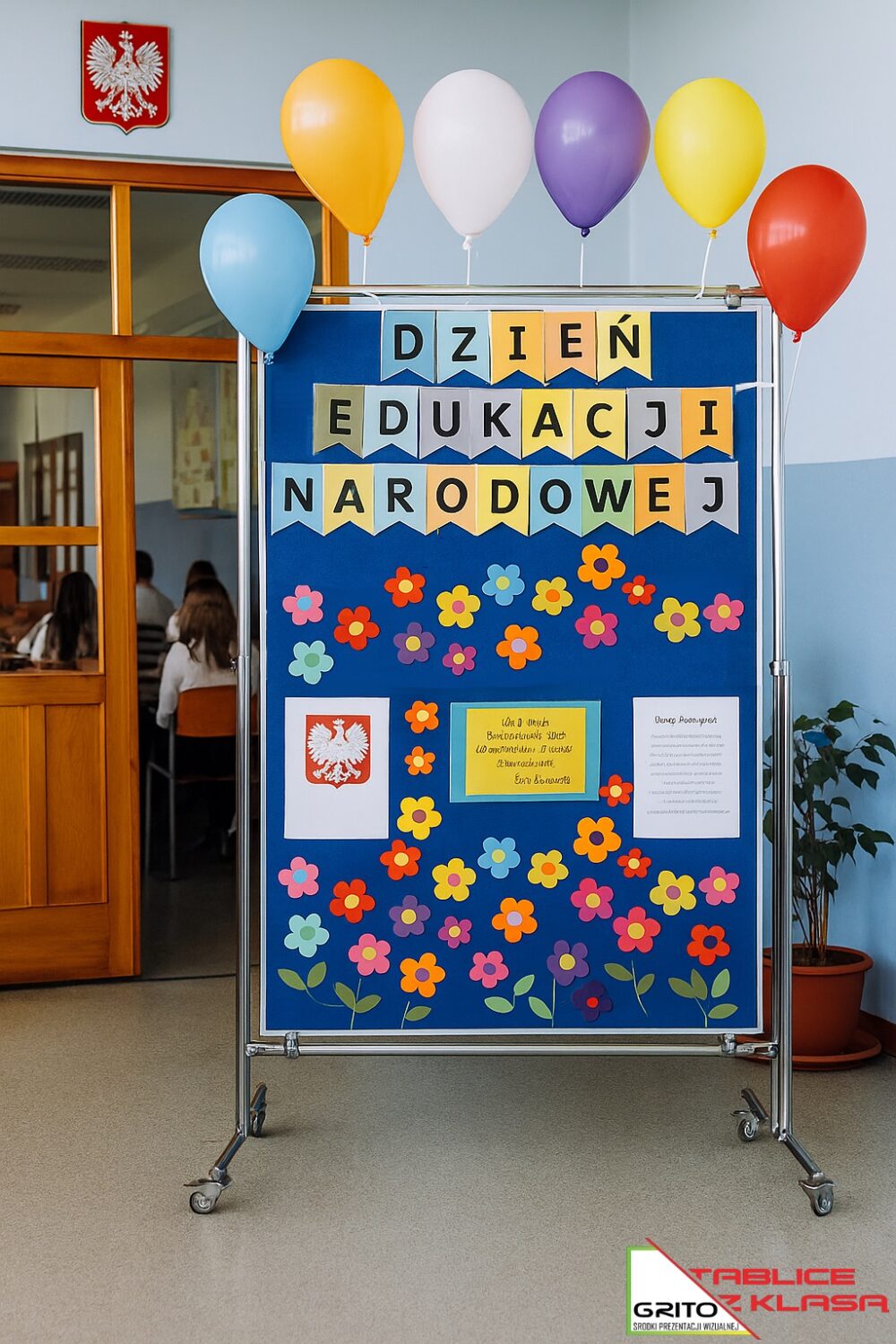 Tablica tekstylna dwustronna w stelażu 100x80x190cm - obrazek 3