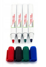 Zestaw startowy MAXI Markery suchościeralne 4 sztuki, Gąbka magnetyczna, magnesy, holder, notes, płyn do tablic - obrazek 3