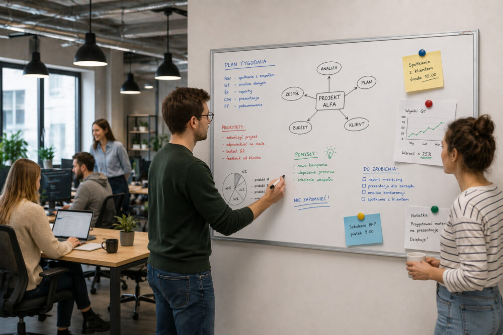 Tablica magnetyczno-suchościeralna w ramie aluminiowej 120x60cm - obrazek 11