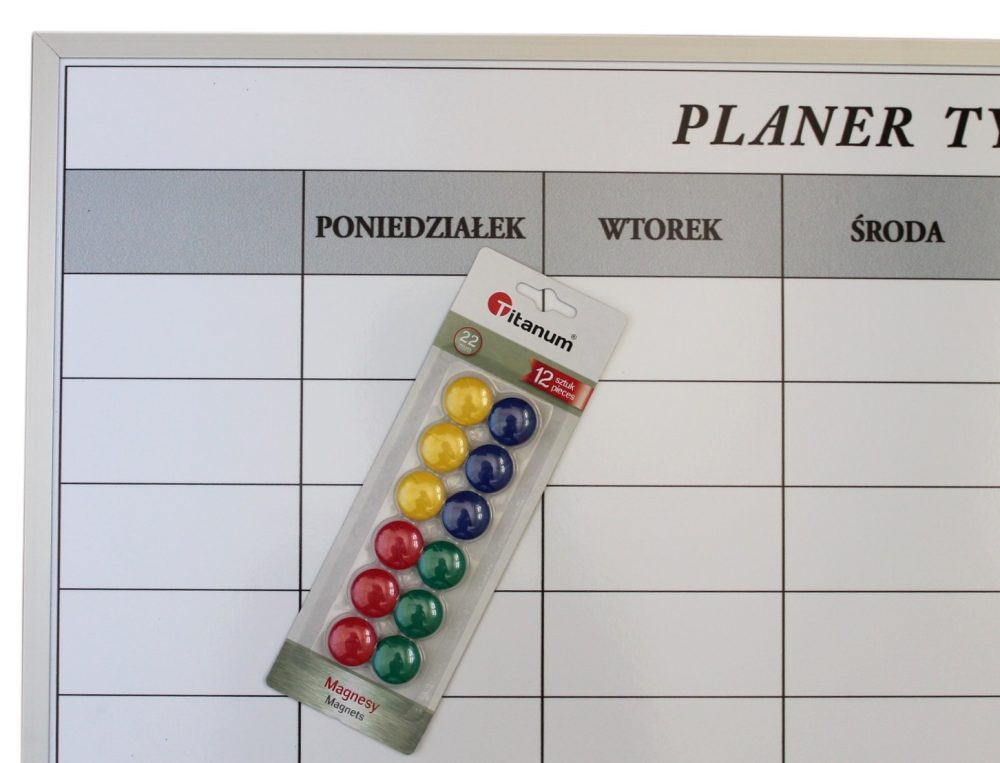 magnesy Tablica suchościeralna-magnetyczna z dowolną grafiką 140x100 cm ramaALU - obrazek 5