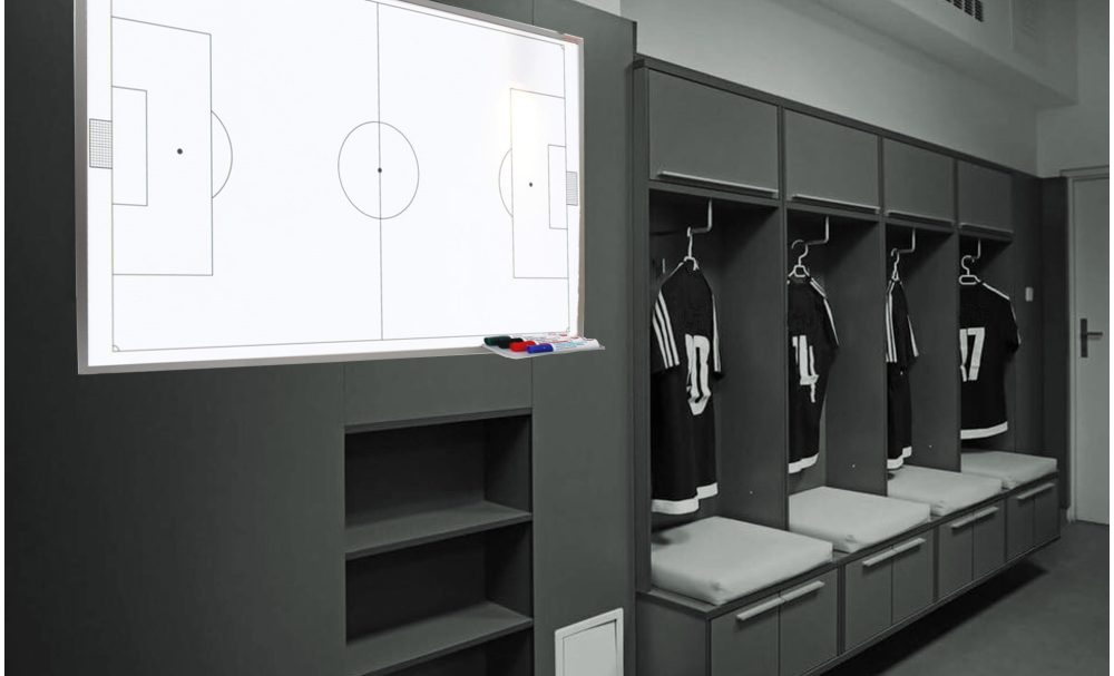 Tablica suchościeralna-magnetyczna taktyczna boisko 100x70 cm rama ALU - obrazek 3