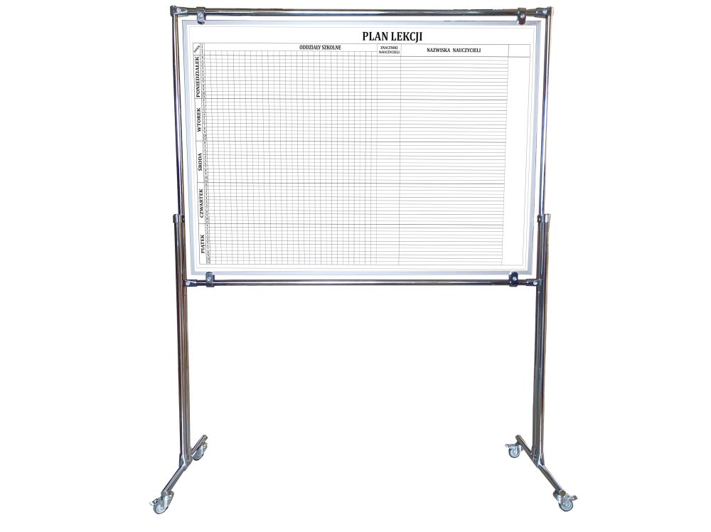 Tablica magnetyczno-suchościeralna w stelażu z naklejką 180x100x180cm - obrazek 3
