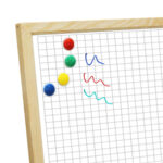 Tablica suchościeralna-magnetyczna z liniaturą 200x120 cm kratka w ramie drewnianej - obrazek 2