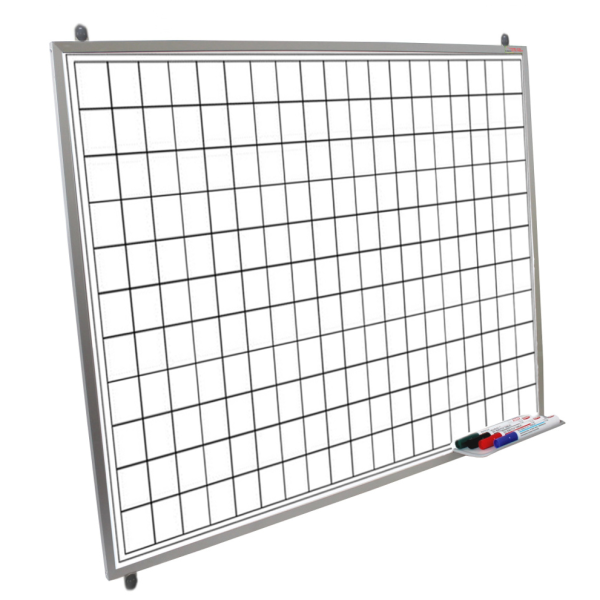 Tablica suchościeralna-magnetyczna z liniaturą 90x60 cm kratka