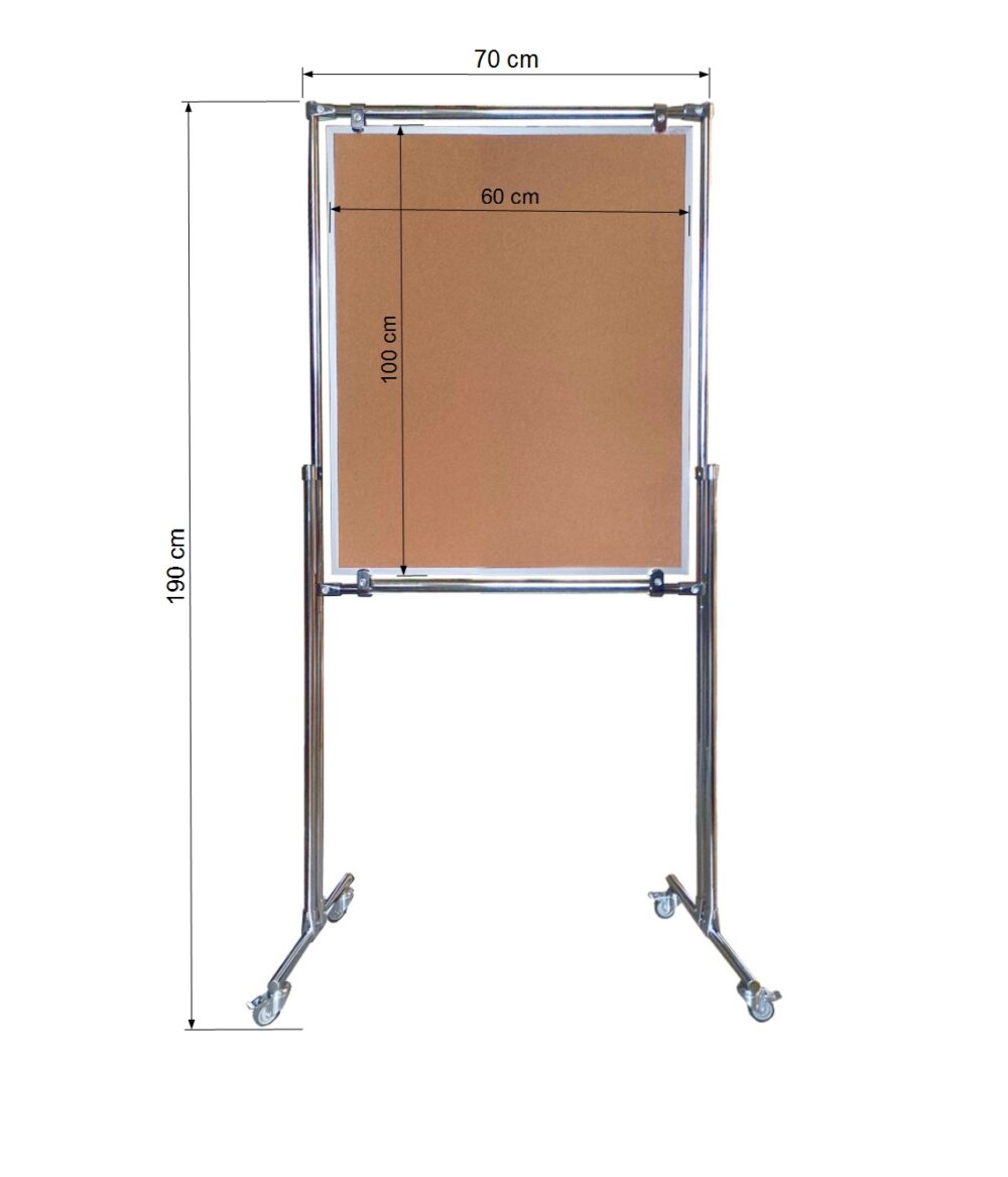 Tablica korkowa dwustronna w stelażu 100x60x190cm - obrazek 4