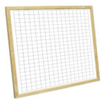 Tablica suchościeralna-magnetyczna z liniaturą 200x120 cm kratka w ramie drewnianej