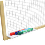 Tablica suchościeralna-magnetyczna z liniaturą 200x120 cm kratka w ramie drewnianej - obrazek 3