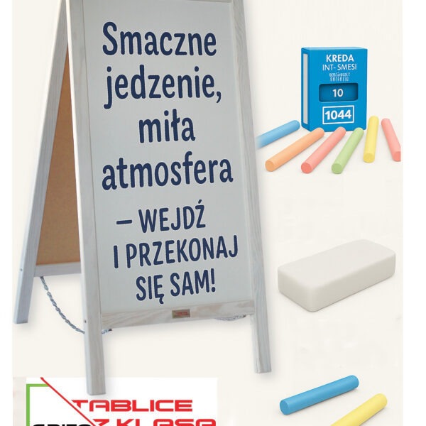 Potykacz reklamowy kredowy biały 100x50cm