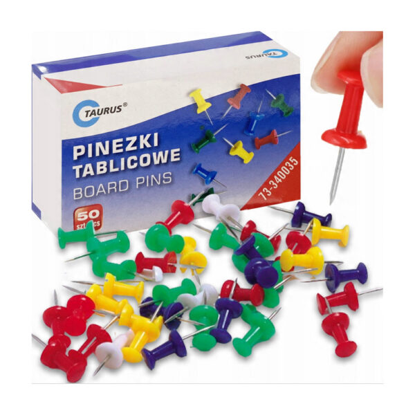 Pinezki tablicowe, 50 sztuk