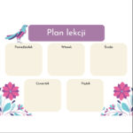 Mata suchościeralna-magnetyczna z grafiką PLAN LEKCJI 40x30 cm typ B - obrazek 4