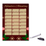 Mata suchościeralna-magnetyczna z grafiką KALENDARZ ADWENTOWY  40x30 cm