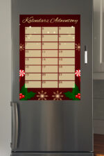 Mata suchościeralna-magnetyczna z grafiką KALENDARZ ADWENTOWY  40x30 cm - obrazek 3