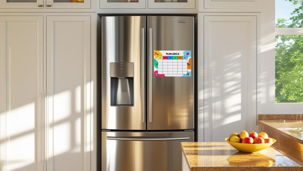 Mata suchościeralna-magnetyczna z grafiką PLAN LEKCJI 40x30 cm typ A - obrazek 2