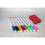 Markery suchościeralne 8 sztuk z magnesem i gąbeczką, gąbka - obrazek 4