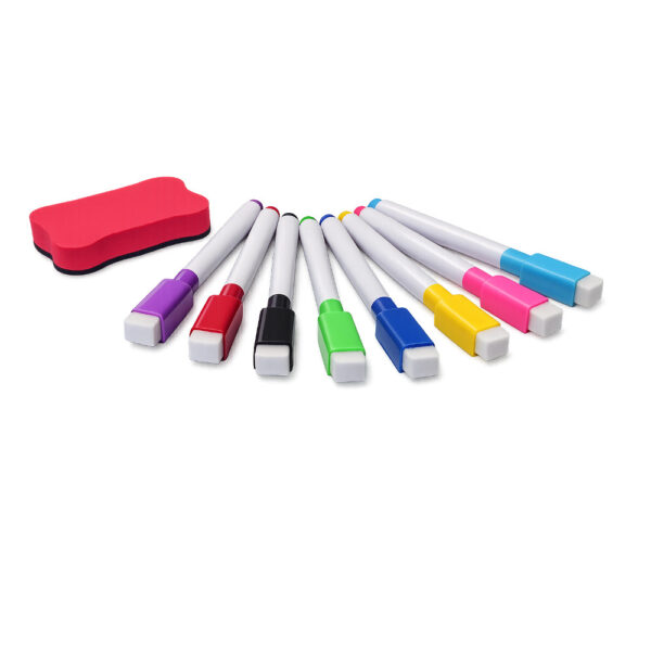 Markery suchościeralne 8 sztuk z magnesem i gąbeczką, gąbka