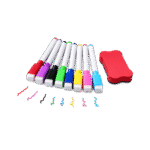 Markery suchościeralne 8 sztuk z magnesem i gąbeczką, gąbka - obrazek 2