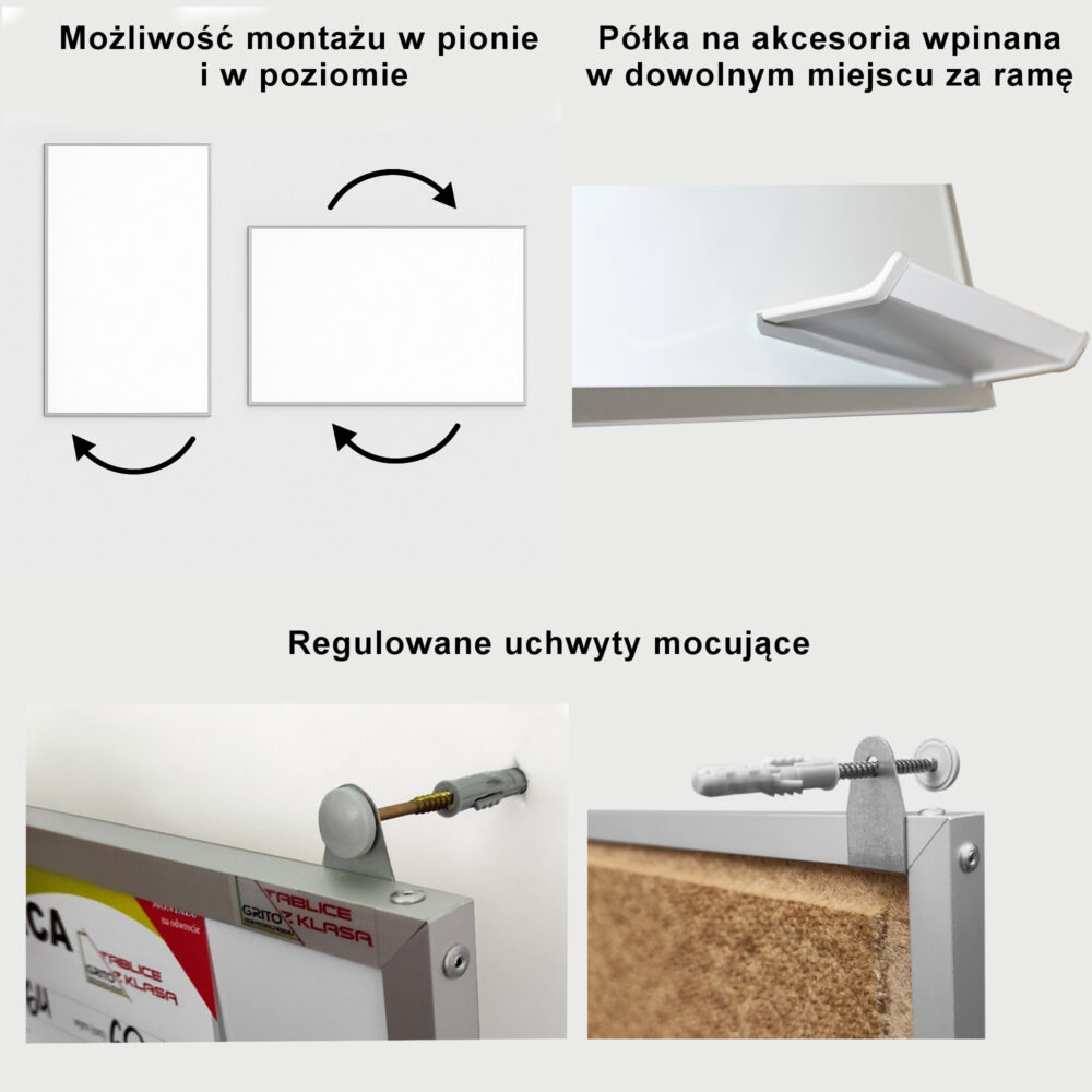 Tablica magnetyczna z grafiką w ramie aluminiowej 140x100cm Plan Lekcji + znaczniki 20 oddziałów/30 nauczycieli - obrazek 4
