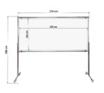 Tablica magnetyczno-suchościeralna dwustronna w stelażu 300x100x190cm - obrazek 3