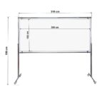 Tablica magnetyczno-suchościeralna dwustronna w stelażu 300x120x190cm - obrazek 3