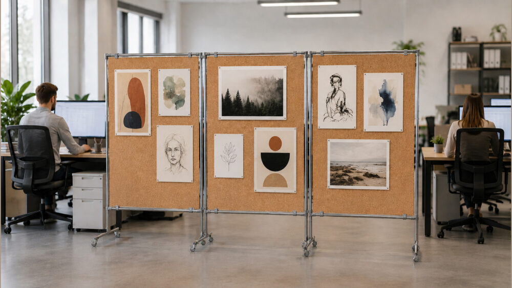 Tablica korkowa dwustronna w stelażu 300x120x190cm - obrazek 10